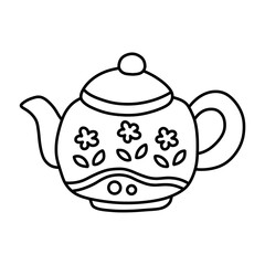 Mid autumn festival, cute moon cake outline collection with hand drawn line art style, traditional Asian oriental and floral ornaments, sweet traditional dessert food.