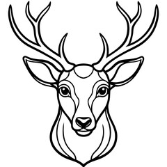 Fototapeta premium Elegant Deer Antlers Line Art Illustration Vector Design
