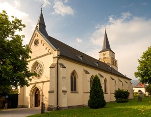 Fototapeta premium Exterior of a light beige church