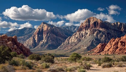 Red rock mountain vista under a vibrant sky