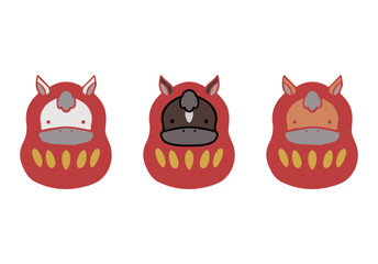 セット　複数　馬　ダルマ