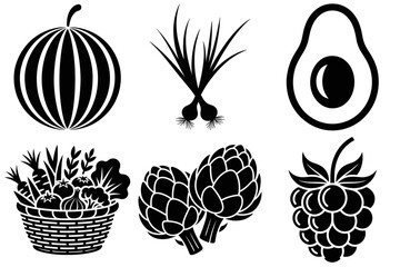 set of different fruits