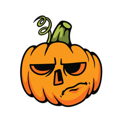 Cartoon-Style Jack O' Lantern Halloween Illustration