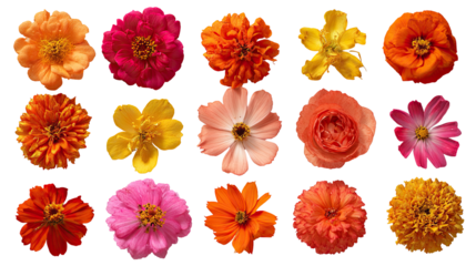 Colorful flower collection