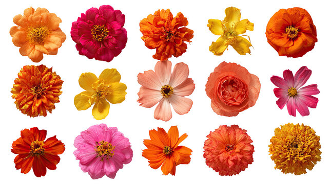 Colorful flower collection