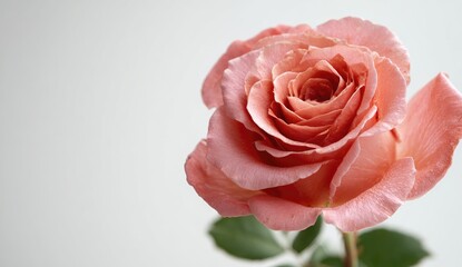 Close-up of a delicate, light peach rose
