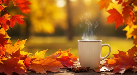 Autumnal coffee cup