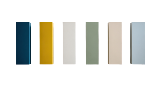 Rectangular color swatches in a horizontal row