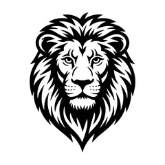 Fototapeta premium Illustration of a head of lion. Lion head mascot. Design element for logo, label, sign, poster, card. Vector illustration