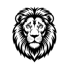 Fototapeta premium Illustration of a head of lion. Lion head mascot. Design element for logo, label, sign, poster, card. Vector illustration