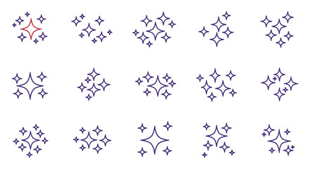 a grid of colorful sparkles arranged neatly in rows