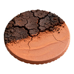 Cracked Earth Texture: Dark Soil and Clay isolated on transparent background