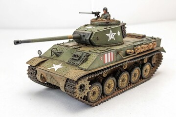 The toy tank isolate on white background