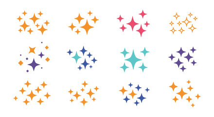 colorful star shapes arranged neatly in rows and columns
