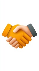 Strengthening partnerships, two hands united in a collaborative business agreement on white background
