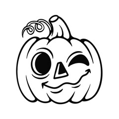 Cartoon Jack O’ Lantern Lineart with a Halloween Vibe