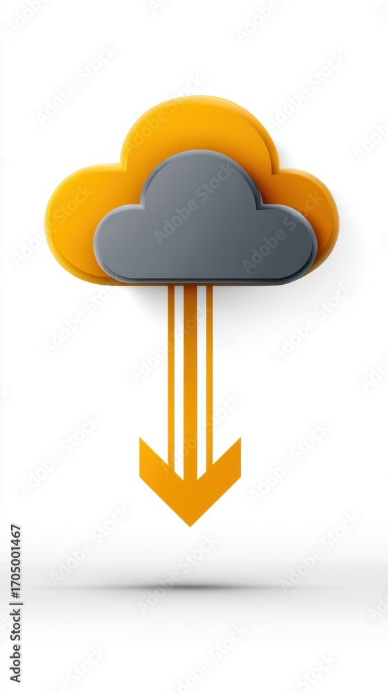 Poster cloud computing concept vector, exploring the power of digital transformation in the modern era