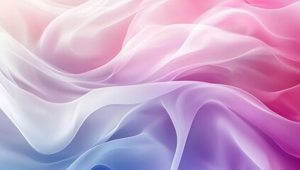 Obraz premium Colorful abstract background with wavy patterns, creating an elegant and artistic wallpaper for design or presentation. The soft gradients of pink, purple, and blue create a dreamy atmosphere
