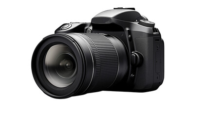 Sleek black DSLR camera with professional lens ready for stunning photography projects