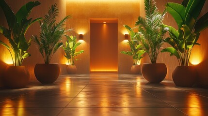 Warm, inviting interior pathway