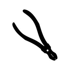 Silhouette image of pliers with curved handles against a white background.