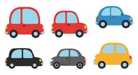 a variety of colorful cars arranged neatly in rows