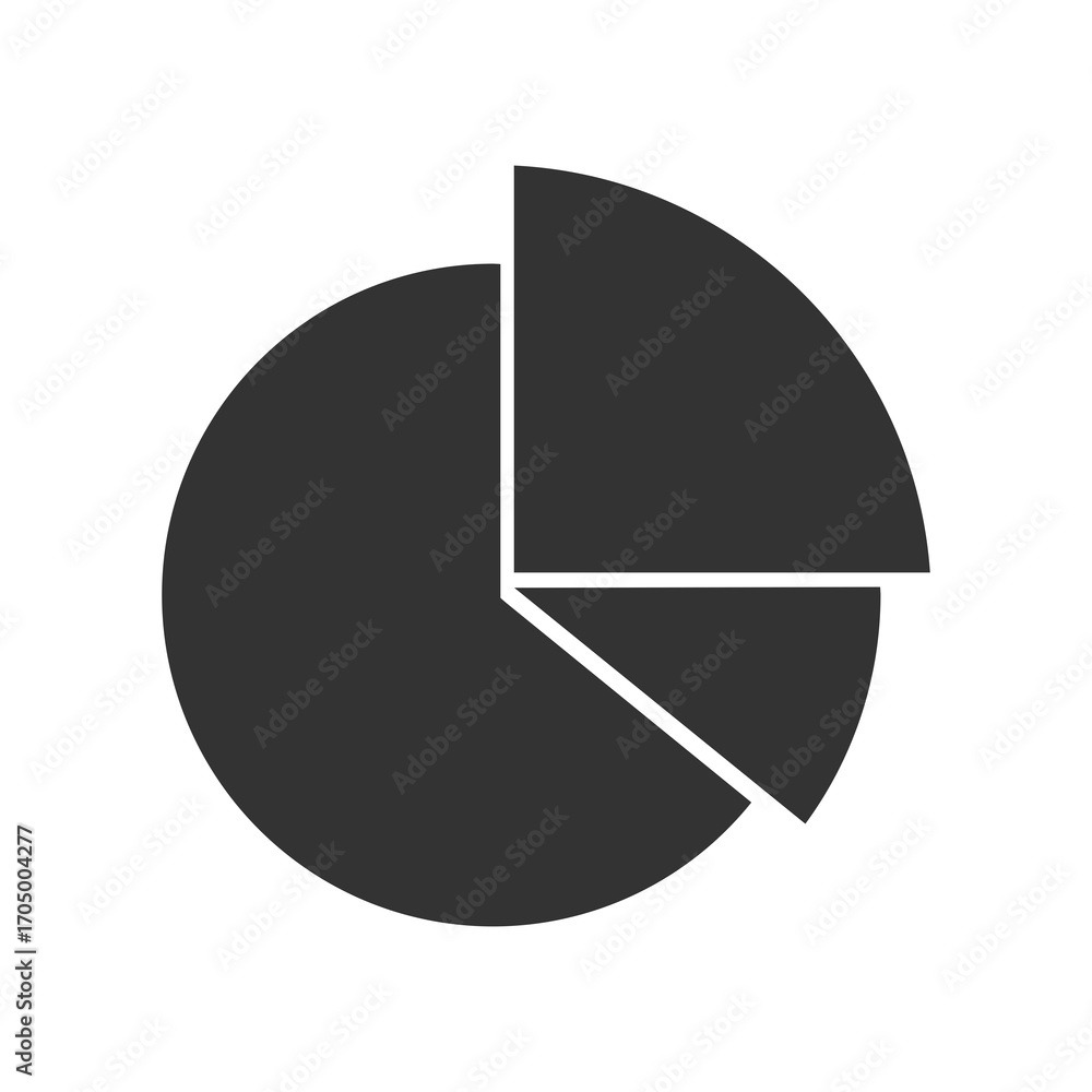 Poster pie chart for analysis statistic icon isolated on transparent background