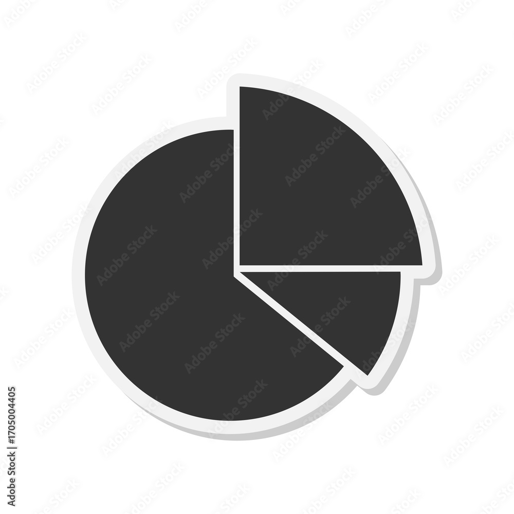 Poster pie chart for analysis statistic icon isolated on transparent background