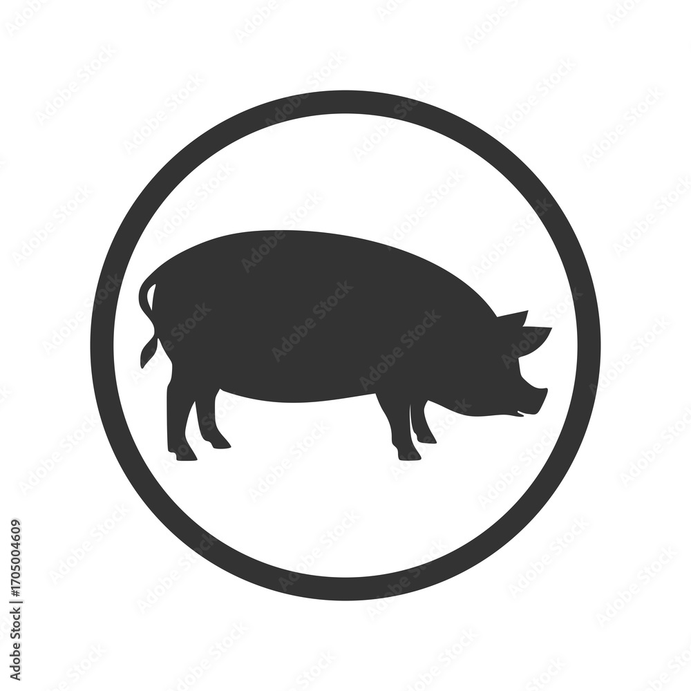 Poster pig icon isolated on transparent background