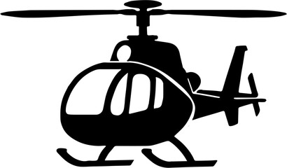 helicopter silhouette vector illustration, isolated on white