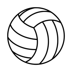 Black line drawing of a volleyball