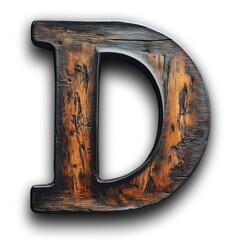 Wooden letter D