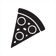 Pizza Slice icon silhouette vector with white background
