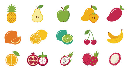 a variety of colorful fruits displayed in neat rows