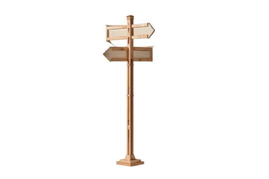 Wooden directional signpost