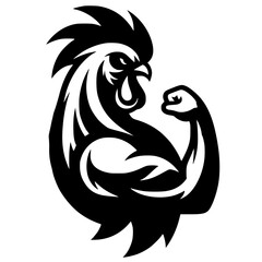 Silueta de un gallo de pelea