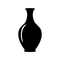 Elegant silhouette of a black ceramic vase with a narrow neck design