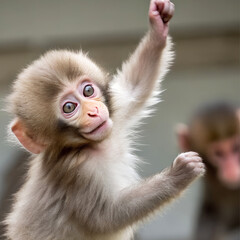 Obraz premium a cute baby brown monkey