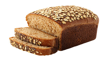 Dark Whole Wheat Bread with Oats and Seeds Sliced