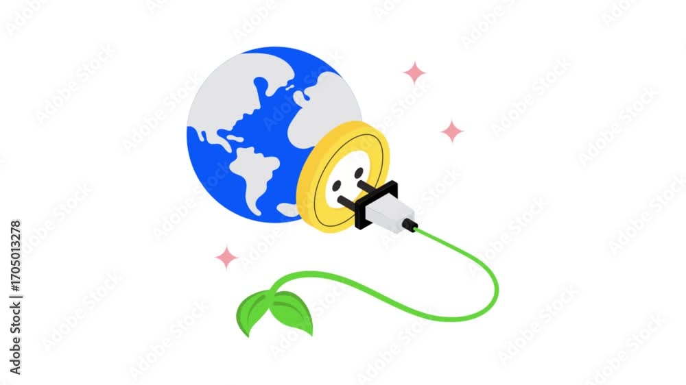 Poster global energy isometric animation mp4 file