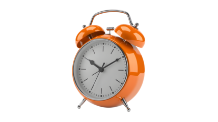 Vibrant orange alarm clock ticking away, perfect for time management and deadlines reminder