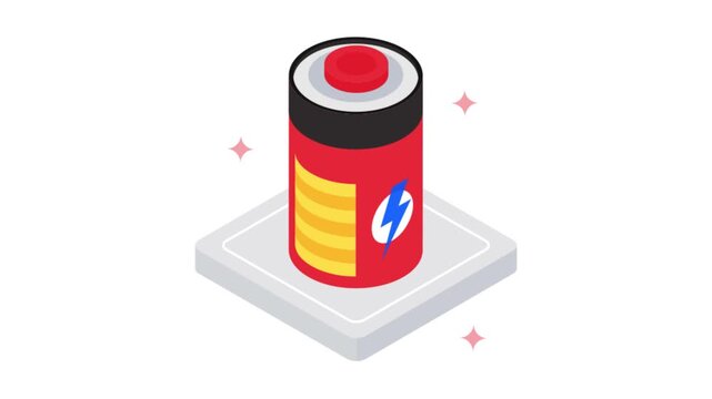 Battery Cell isometric animation MP4 file
