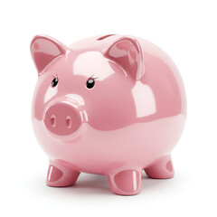 Fototapeta premium Cute pink piggy bank saving money for future dreams