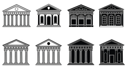 various architectural styles of ancient buildings illustrated