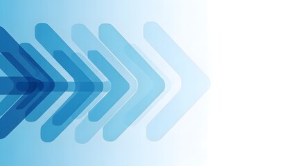 Obraz premium Abstract Blue Arrows on White Background - Direction Progress Concept.