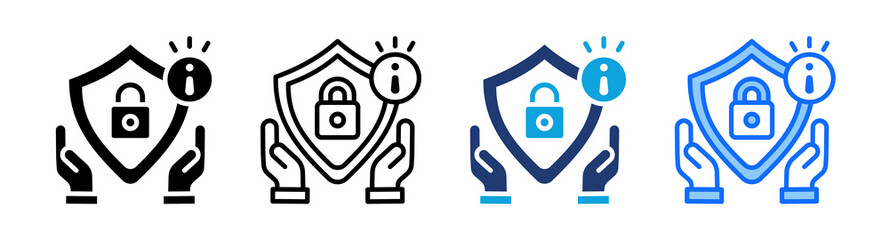Information Security icon Multi Style Vector Illustration