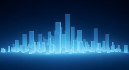 Fototapeta premium Abstract Neon Cityscape Light Blocks Futuristic Concept.