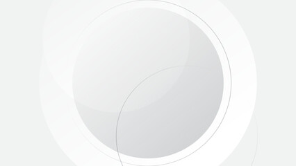 Modern abstract white background with transparent layers circle shape with shadow.