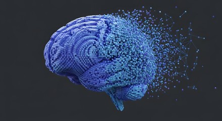 Brain Degeneration Concept Digital Brain Disintegrating Neuroscience and Alzheimer s Disease Visual