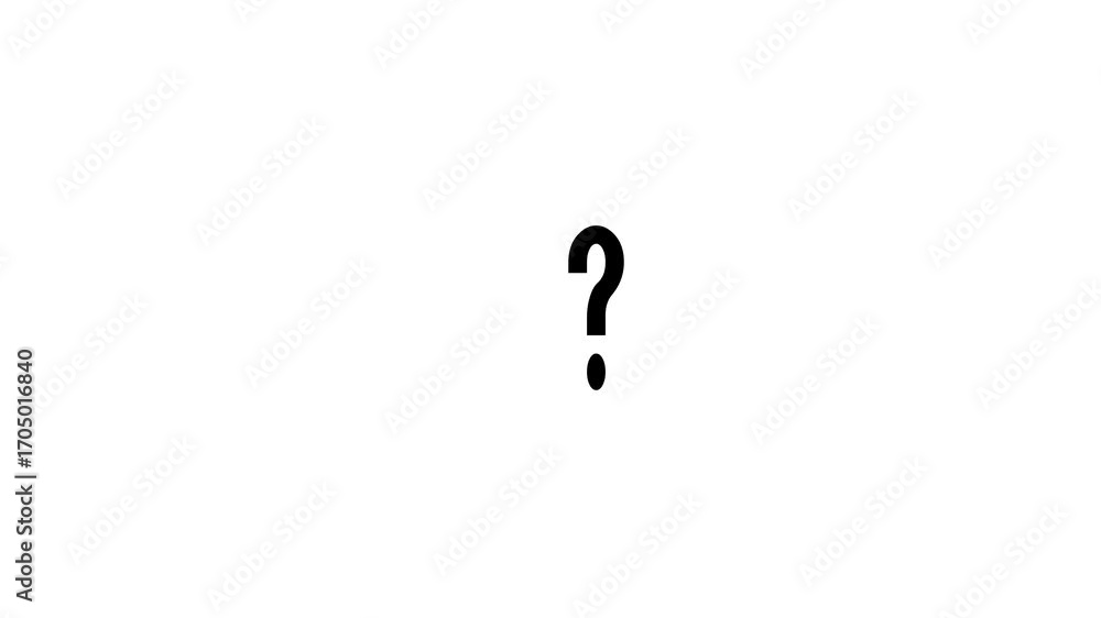 Fototapete A jumping question mark Question mark deformation and distortion. Simple animation of question and answer. Ask, problem, help.. 4K stock video